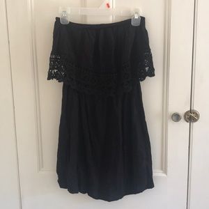 Black strapless sundress